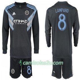 Camisolas de Futebol New York City LAMPARD 8 Criança Equipamento Alternativa 2018/19 Manga Comprida